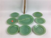 Fire King Jadeite plate, saucers