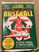 Unopened 1991 Score Series 1 Baseball Cards Pack
