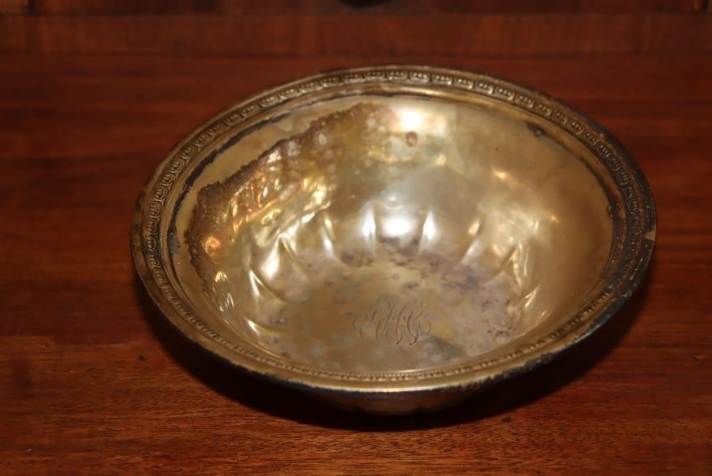 Sterling silver bowl monogrammed