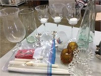 ASSORTED CANDLE HOLDERS AND VASES