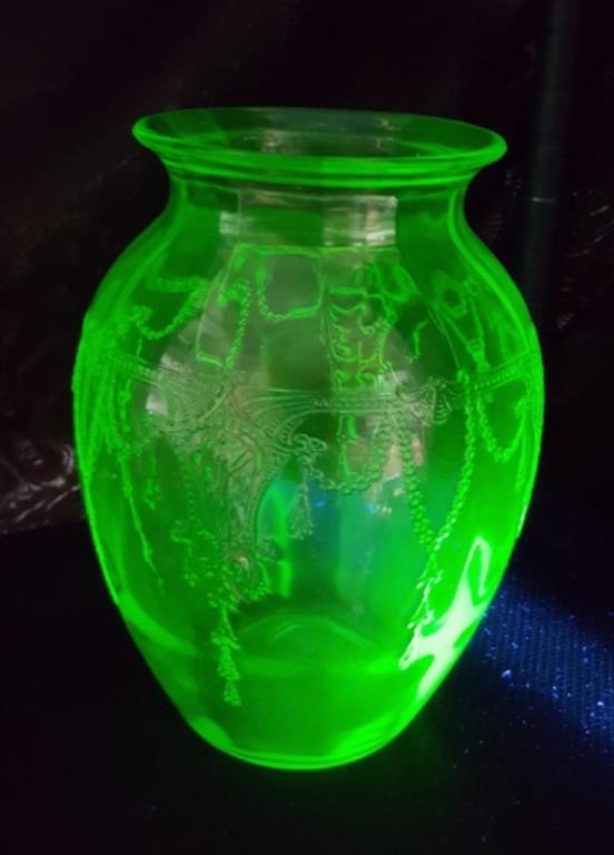 Vintage uranium glass vase
