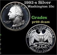 Proof 1992-s Silver Washington Quarter 25c Grades