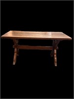European Pine Table w/ Wood Trestle Base