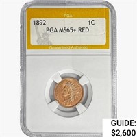 1892 Indian Head Cent PGA MS65+ RED