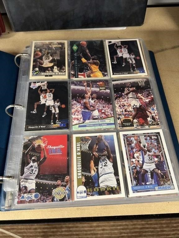 SHAQUILLE O'NEAL BASKETBALL CARDS IN BINDER