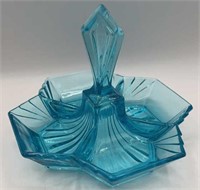 Indiana Glass Pyramid Tray -Colonial Blue