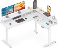 Electric L Desk  59x48  White Top & Frame