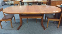 MID CENTURY DANISH DINING TABLE WITH POP LEAF,