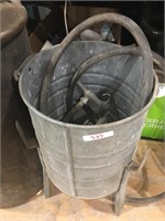 galvanized bucket on stand