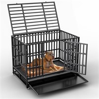 Rybuy 48 Heavy Duty Dog Crate with Wheels