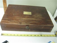 Vtg Wood Flatware Box 16"x11 1/2"