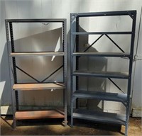 (2) Metal Shop Shelves Blue