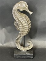 Wooden Metallic Seahorse Shelf Art