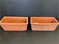 2 clay flower pots made in Italy