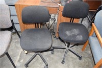 2 ROLLING BLACK CHAIRS