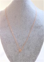 14k rose gold diamond solitaire necklace