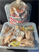 Tub Of Craft Beads/Sticks & Accessories