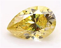 2.0ct Unmounted Yellow Pear Cut Moissanite