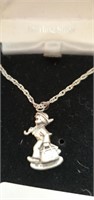 Hummel club sterling silver necklace