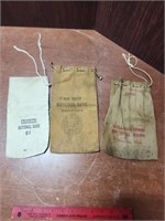 Three Vintage Canvas Bank Bags