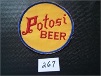 Potosi Beer Patch - Gold with Blue Trim and Red Le