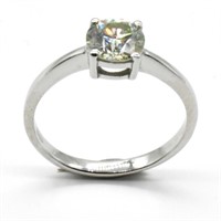 Silver Moissanite (Round 6.5 Mm)(1.08ct) Ring