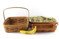 3 Longaberger Bread & Gathering Baskets