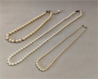 Vintage Faux Pearl Single Strand Necklaces