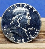 1963 Proof Franklin Silver Half Dollar