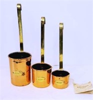 3 Copper Measuring Cup Ladles