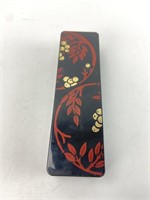 Chinese Lacquerware Style Lidded Box 7x2x1.5"h