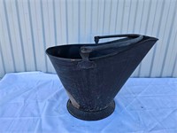Vintage Coal Ash Scuttle Bucket Black