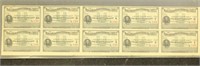 Hawaii Bond Coupons Block of 10 $150 coupons, with