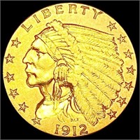 1912 $2.50 Gold Quarter Eagle CLOSELY