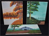 3 pcs. Original Paintings - Landscapes