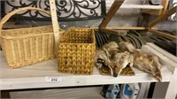 Two Baskets & Two Fox Furs