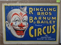 1936 RBBB 100-TEETH CLOWN LITHOGRAPH POSTER