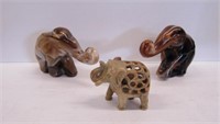 Imperial Glass Brown Slag Glass Elephants + Soap
