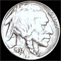1937-D "3-LEG" Buffalo Head Nickel LIGHT CIRC
