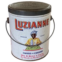 LUZIANNE WHITE COFFEE AND CHICORY CAN W/LID