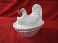 Chicken in a basket dish.