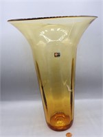 Blenko Large Amber Handblown Vase