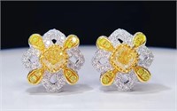 18K Gold Natural Diamond Earrings