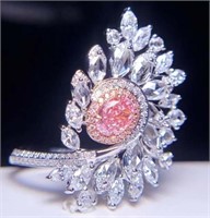 18K Gold Natural Pink Diamond Ring