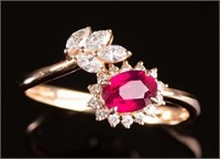 1.4CT Natural Ruby Ring 18K Gold