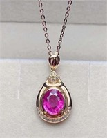 1.8ct Natural Tourmaline Pendant 18K Gold