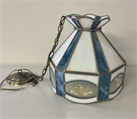 Vintage Stained Glass Hanging Light