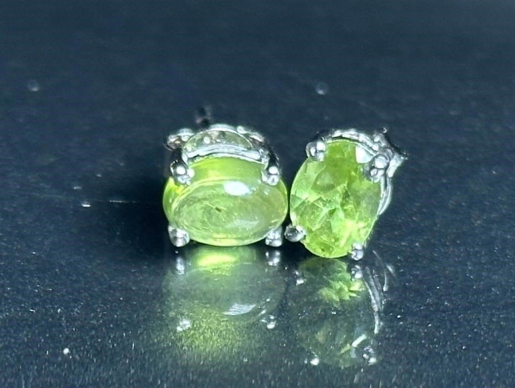 925 Sterling Silver Peridot Earrings