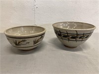 2 Stoneware Bowls W/ Signature