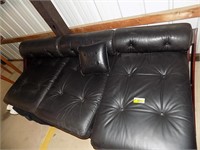 LEATHER COVERED FUTON  SOFA/BED